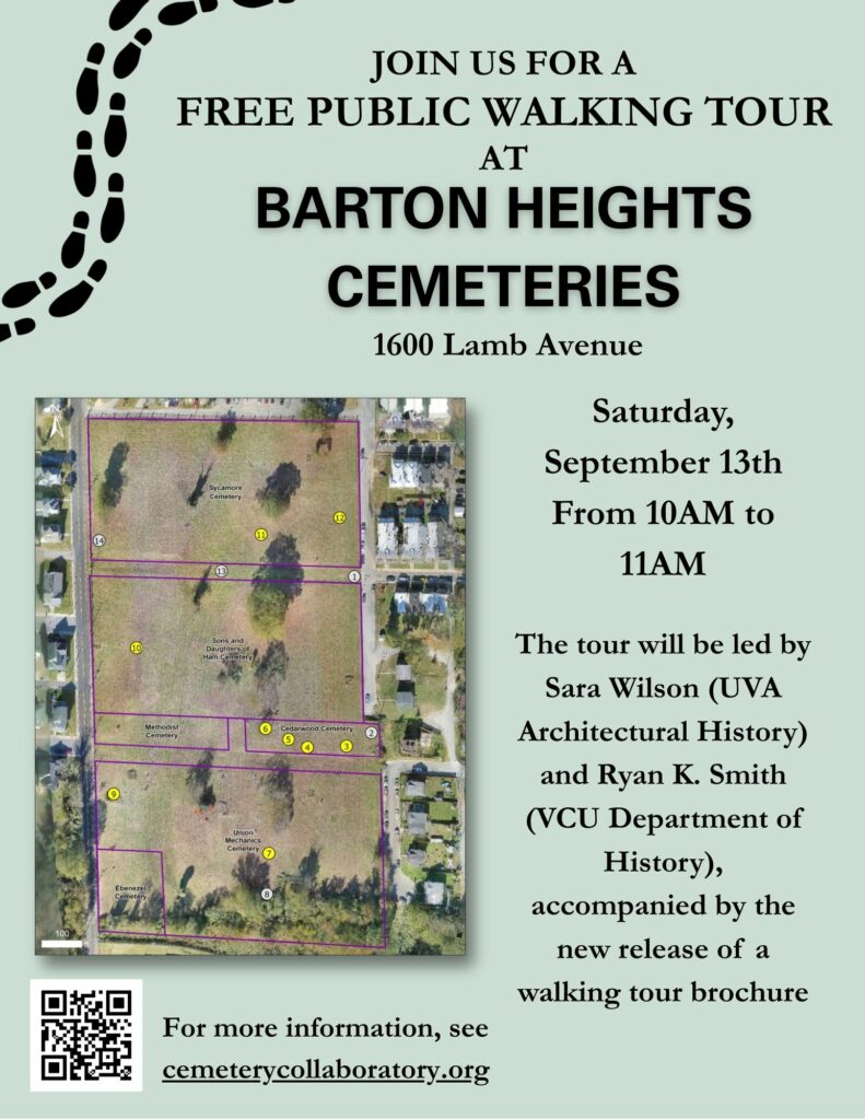 Flyer for walking tour to be held 9/13/2025